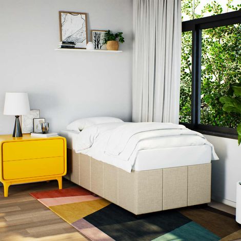 Estructura de cama sin colchón tela crema 80x200 cm vidaXL (1/5)