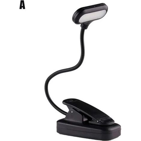 LED-Buchleuchte mit Augenschutz, verstellbare Nachttischlampe, Mini-Klemmleuchte für den Schreibtisch, batteriebetrieben, flexibel, für Reisen, Schlafzimmer, zum Lesen (1/4)