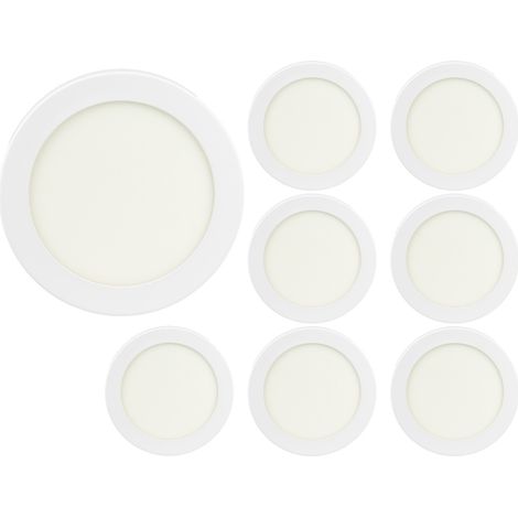 Confezione da 8 faretti LED da incasso rotondi da 9 W, 900 lm, Ø