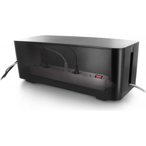 Coffret de rangement câbles et multiprises grande taille noir – Résistant à la chaleur – Ouverture renforcée – Semelle antidérapante – Lifebox (1/5)