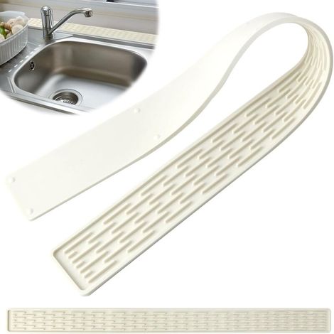 Tappetino di scarico in silicone ultrasottile, 70 x 5 cm, tappetino di asciugatura in silicone ultrasottile, antiscivolo, tappetino di scarico per rubinetto della cucina, bagno, piano di lavoro, spugn