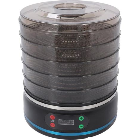 Essiccatore alimentare impilabile in acciaio inox a 5 vassoi con timer digitale regolabile e controllo della temperatura - Ideale per preparare frutta, carne secca, verdure, carne ed erbe aromatiche