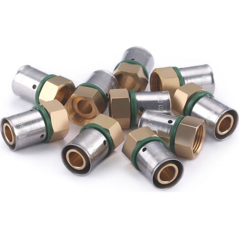 Noyon & Thiebault – Raccord femelle écrou libre à sertir pour tube PER Ø16mm – Filetage 3/8' (12x17) – Bague inox imperdable – Norme NF 545 - F12x17