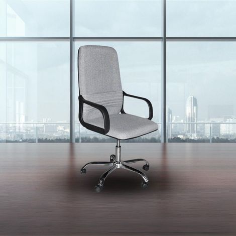 Poltrona da ufficio rivestimento tessuto color grigio - CR106H (1/5)