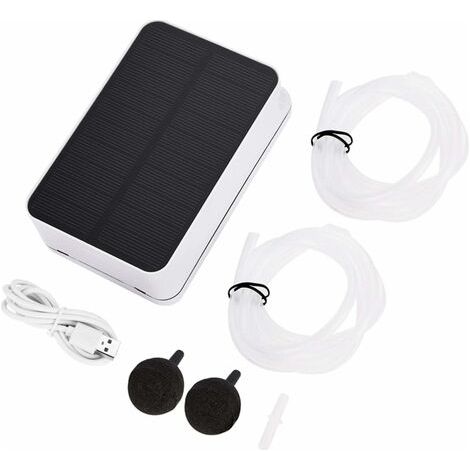 Oxygénateur solaire étanche pour piscine – Pompe à air 2200 mAh – Panneau solaire pliable 100° – Économie d'énergie et respectueux de l'environnement