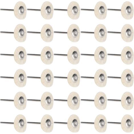 Lot de 30 mini-brosses plates à spirale pour le décapage de peinture, la sculpture sur bois et le polissage, diamètre intérieur 3 mm, diamètre extérieur 25 mm (aspect crinière de mouton). (1/4)