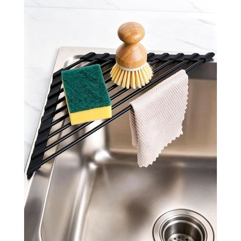 Gekocht in Vaisselle Triangulaire, Organisator d'Évier de Cuisine, Acier Inoxydable Avec Revêtement en Silicone, leicht zu reinigen, für Vaisselle (1/4)