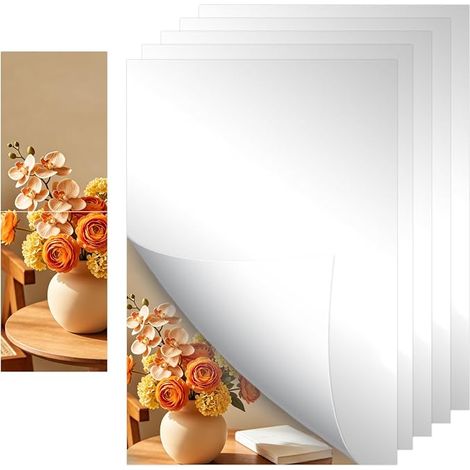 16 Pcs Miroir Adhesif Mural 20x30cm Acrylique Miroir Autocollant (1/5)