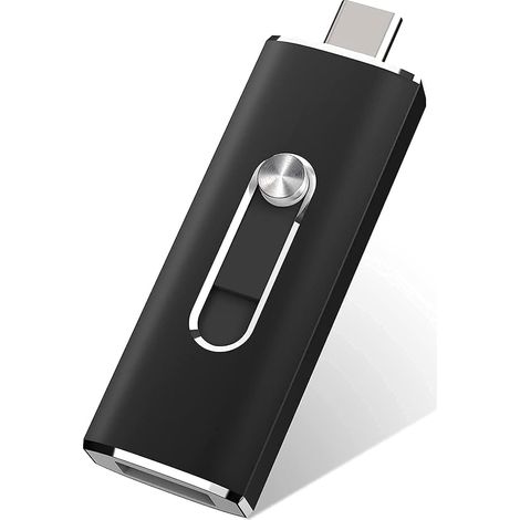 Clé USB C 256 Go Métal, 2-en-1 Clé USB Type C et USB 3.2 OTG Flash Drive, Clef USB Type C 256Go pour iphone 15/ Android Smartphone (1/5)