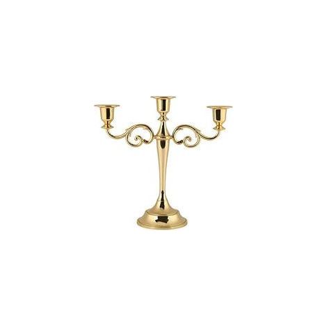 Chandelier de Mariage Bougeoir Décoration Table Candélabre Moderne 3 Branches Or (1/5)