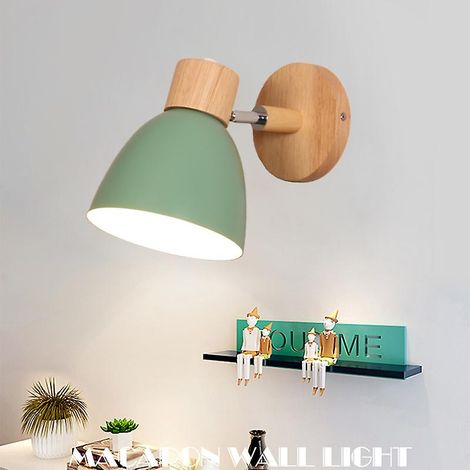 Applique murale LED verte en forme de boulet de canon, lampe de chevet pour chambre, couloir ou entrée.