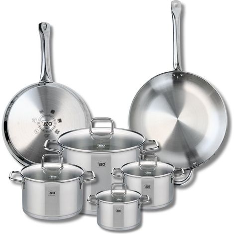 Ensemble de 2 Poêles de cuisson 28 et 32 cm et 4 faitouts 14, 16, 20 et 26 cm Elo Profi Citrin (1/5)