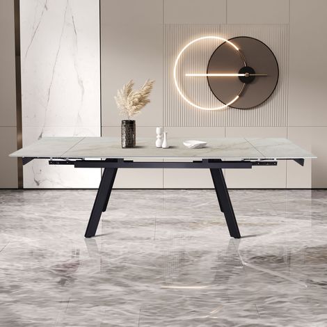 Table à manger extensible 160/240x90x76 cm en pierre frittée (1/5)
