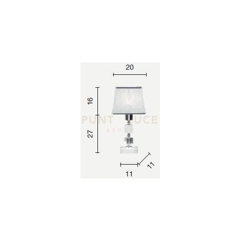LUME/P LIVIA LUME 1 LUCE TORTORA- TRASPARENTE E CROMO ATTACCO E14 PARALUME L.20CM