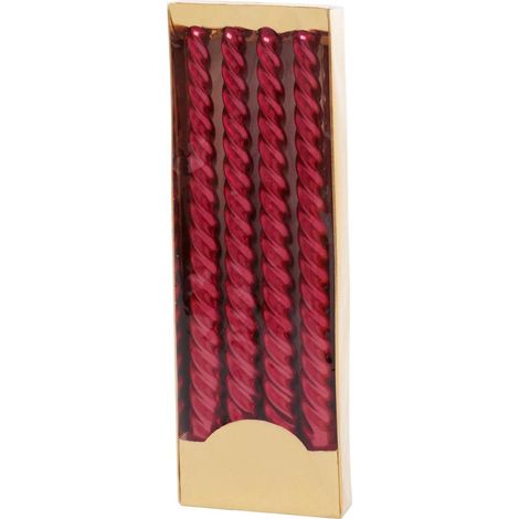 Kerze MagicHome Weihnachten, 25 cm, Packung 4 Stk., rot, spiralförmig, gedreht (1/5)