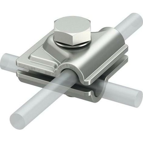OBO Bettermann Schnellverbinder rund/rund Vario 40x40mm Edelstahl, rostfrei A4 1.4571/1.4404, 10 Stück, 5311404