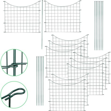 Randaco Recinto dello stagno Recinto del giardino Porta del recinto del metallo a innesto 22pcs Porta del giardino (1/4)