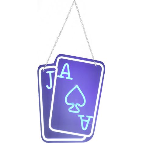 lumineuses LED néon Poker cartes à jouer décoration murale