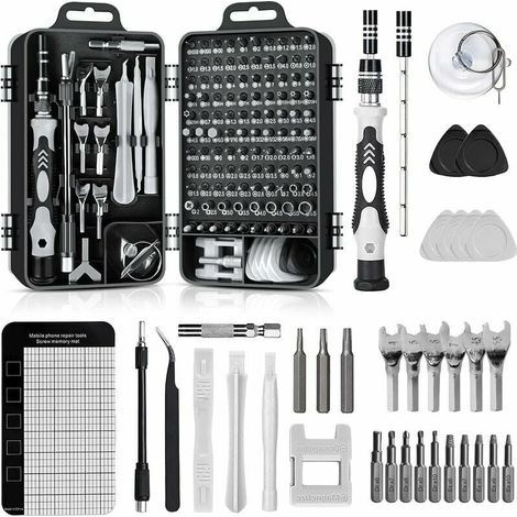 138 En 1 Mini Set Tournevis Precision Kit Tools Petit Boite Tournevis Torx Informatique Demontage Pc Portable Pour Macbook,Iphone,Réparation,Lunettes,Bricolage,Montre,Smartphone (1/5)