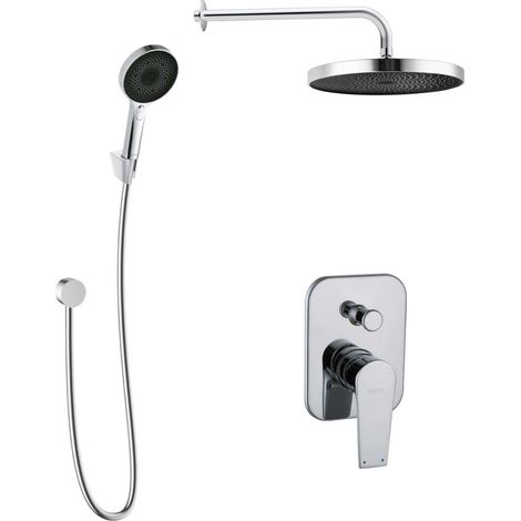 kielle Harmonia - Duschset mit Unterputzarmatur, für 2 Verbraucher, mit Zubehör EcoSpare und Einbaukörper, verchromt 20623SP40