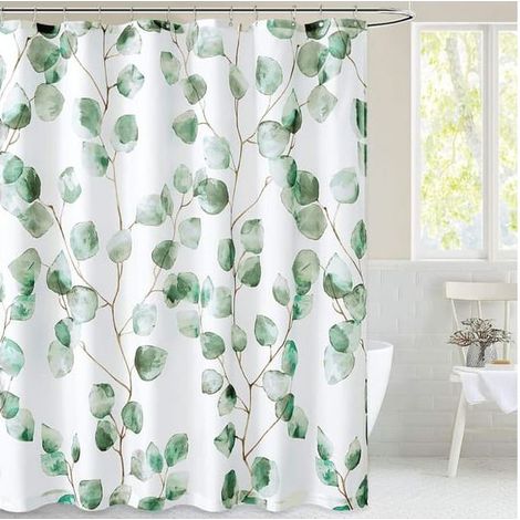 Rideau de douche imperméable, motif de vigne verte, antibactérien et (1/5)