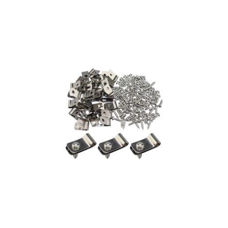 Zaunclips und Schrauben aus Edelstahl – 200er-Packung – Für Holz-, Metall- oder Vinylpfosten – Einfache Montage – Crezuo
