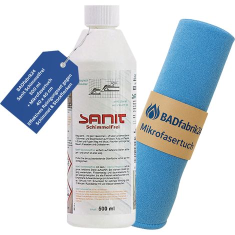 BADfabrik24 Sanit Schimmelfrei 500 ml 3043 + Mikrofasertuch (1/4)