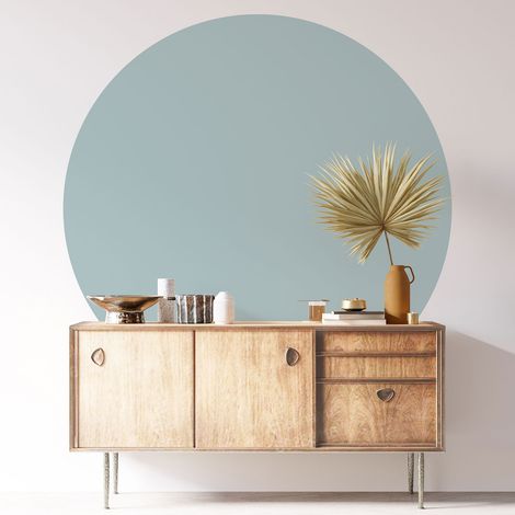 Sticker mural rond / cercle - Couleur Tendance - Diamètre 40 cm - Adhésif + Protection BRILLANTE (1/3)