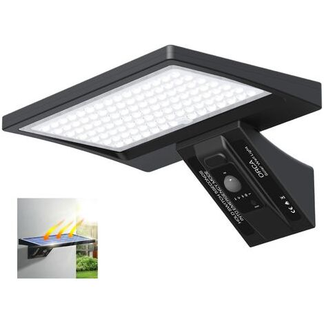 Solar-Außenleuchte mit 5200 mAh – 104 LEDs – Bewegungsmelder (150°, bis zu 10 m) – Schutzart IP65 – LED-Sicherheitswandleuchte – 5200 mAh (1/5)