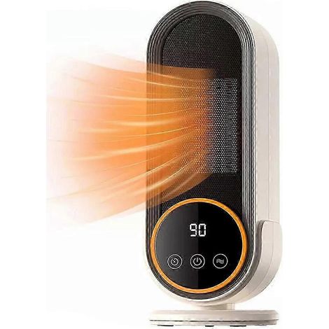 Chauffage d'appoint en céramique 1200 W avec ventilateur, chauffe rapide en 3 secondes, télécommande 2 modes, portable pour grandes pièces, chambres, bureaux (1/5)