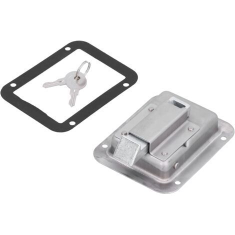 304 Stainless Steel Paddle Door Latch Tool Box Flush Mount Lock with 2 Keys for RV Trailer Fire Trucks (1/5)