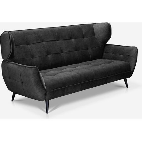 Modernes 3-Sitzer-Sofa aus Samt im Chesterfield-Stil Buran - Anthrazit (1/5)
