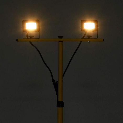 vidaXL Foco LED con trípode 2x10 W blanco cálido (1/2)