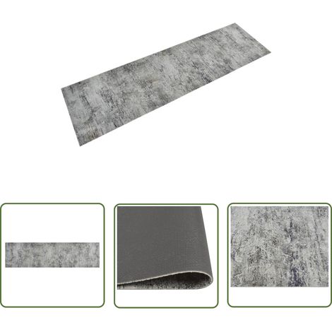 The Living Store Tapis de cuisine lavable impression béton 45x150 cm velours - Tapis De Cuisine - Tapis Absorbant - Tapis Décoratif - Tapis Moderne - Tapis Gris (1/5)