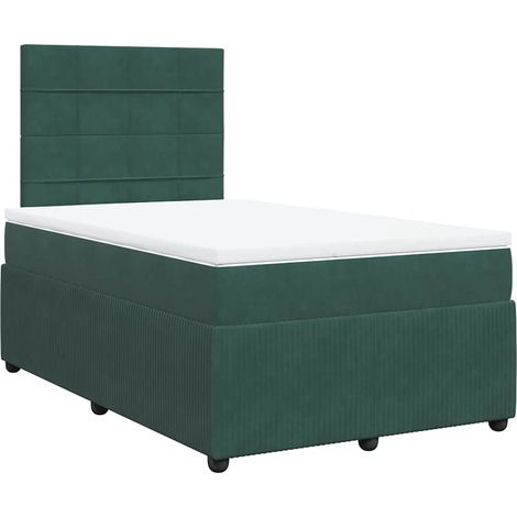 vidaXL Sommier à lattes de lit avec matelas vert foncé 120x190 cm