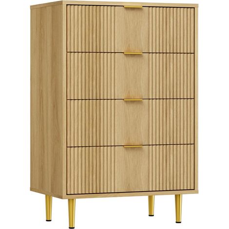 Kommode mit 4 Schubladen, Eiche, 60x40x94 cm, moderner Stil (1/5)