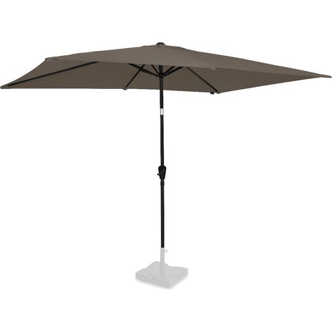 VONROC Premium-Sonnenschirm Rapallo 200x300cm – Robuster Sonnenschirm – Neigbar – UV-beständiges Tuch – Taupe – Inklusive Schutzhülle