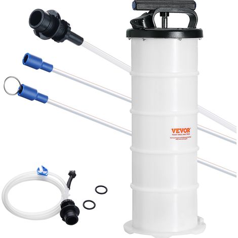 VEVOR Extractor de Fluido Bomba de Vacío de Succión 6,5 L Cambio Manual de Aceite del Motor con Manómetro y Manguera de Succión para Cambio de Aceite Aspiradora de Evacuación de Fluidos Automotrices