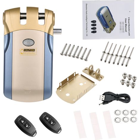 Intelligentes elektronisches Schloss, Fernbedienung, unsichtbar, schlüssellos, Zinklegierung, Entriegelung per App, 2 Fernbedienungen (HF-018W)