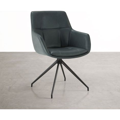 Pack de 2 Sillas de Comedor, Sillón Giratorio 360 grados, Silla de Cocina en PU (1/5)