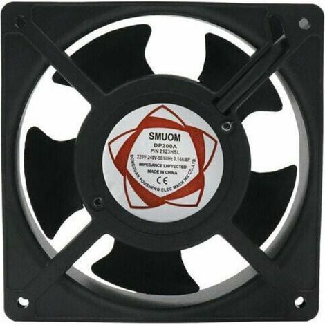 Ventilatore assiale per canna fumaria, inseribile, resistente alle alte temperature, con pale in metallo, silenzioso, universale, 120 x 120 x 38 mm