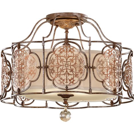 Elstead Marcella - 3 Light Semi Flush Deckenleuchte British Bronze, E27 (1/5)