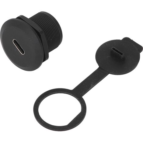 Connecteur USB C femelle encastrable type C 3.1 étanche, prise de montage avec cache anti-poussière (1/5)