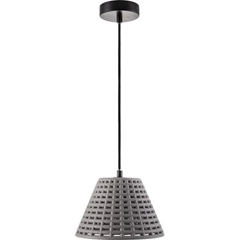 Paco Home Hängelampe Pendelleuchte, E27 Gitter Lampe Wohnzimmer Esszimmer Küche Beton  ohne Leuchtmittel,  Beton-Grau