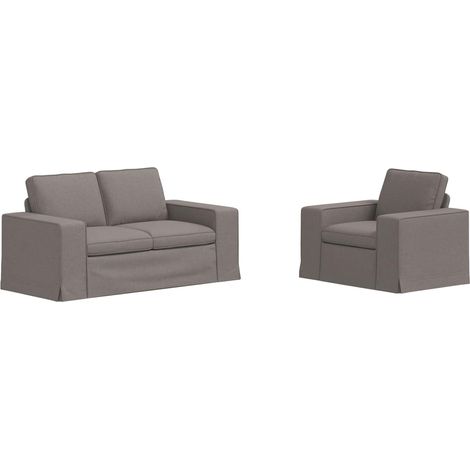 Ensemble de Canapés 2 pcs Taupe 162 x 80 x 82 cm tissu vidaXL (1/5)