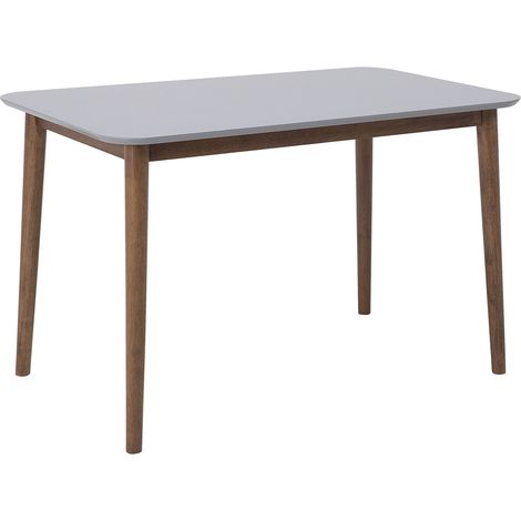 Tavolo da Pranzo da Cucina in MDF Grigio Gambe in Legno 77 x 118 cm Modesto