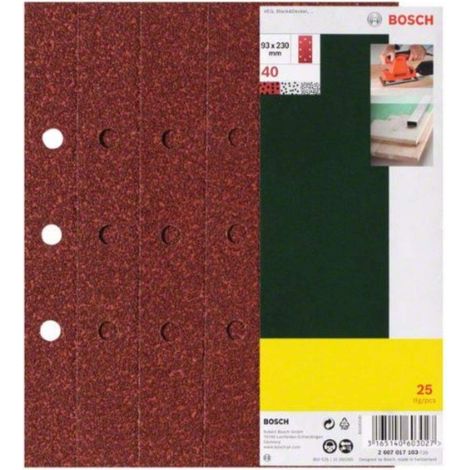 Set de 25 abrasifs pour Ponceuse vibrante 93 x 230 grain 240 perforés (1/5)