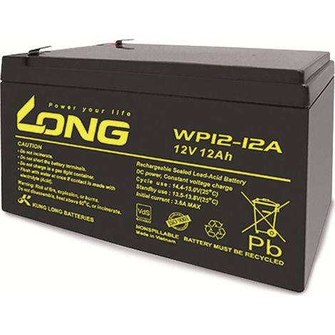 Accumulateur au plomb KUNG LONG WP12-12A, 12 V-/12 Ah