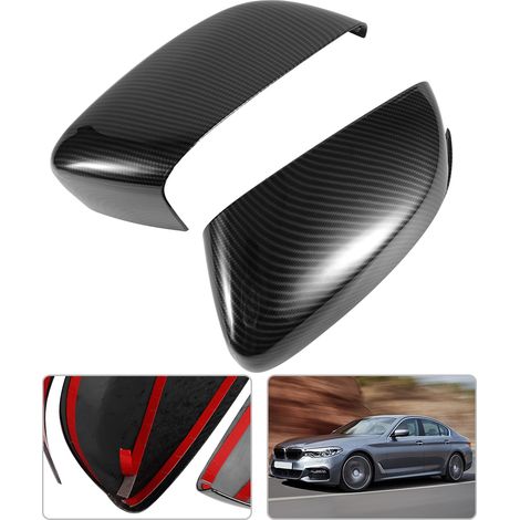2 pièces ABS, caches de rétroviseurs imitation fibre de carbone, compatibles avec la nouvelle BMW Série 5 (2018-2019). (1/5)