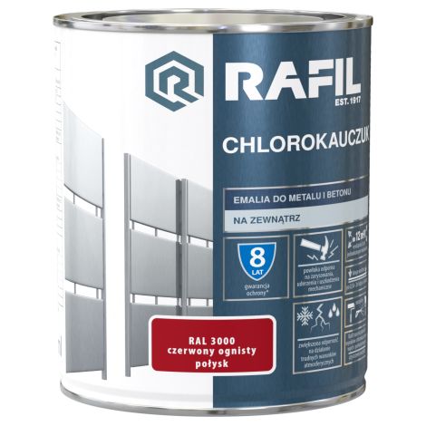 Rafil Chlorokauczuk rosso fuoco lucido RAL3000 0,75 (1/2)